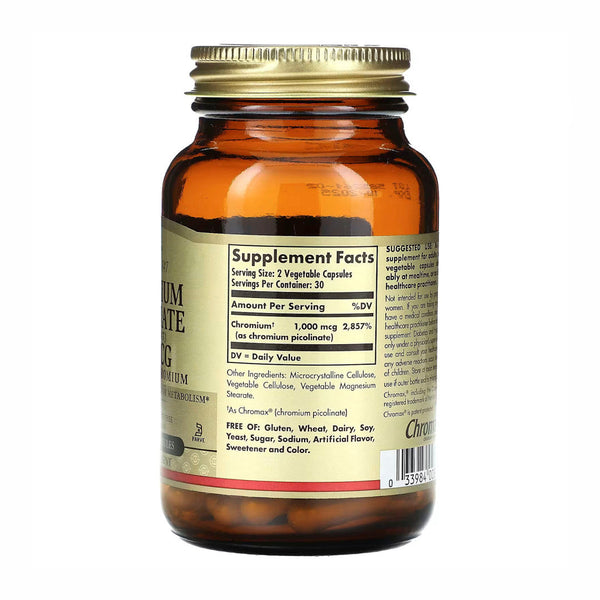 Solgar, Chromium Picolinate, 500 mcg, 60 cps