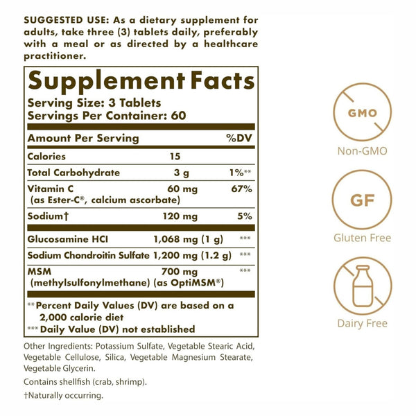 Solgar, Glucosamine Chondroitin MSM w/ C 180