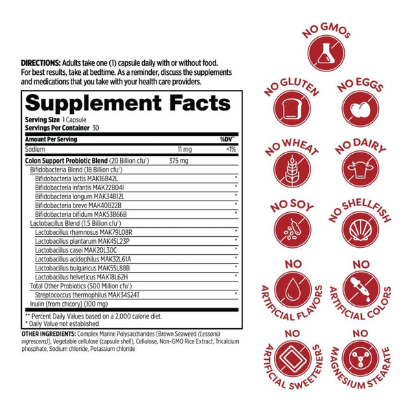 Probulin, Colon Support, Probiotic, 30 cps - Compra 1 lleva el otro al 50%  - 2 frascos por $68.99