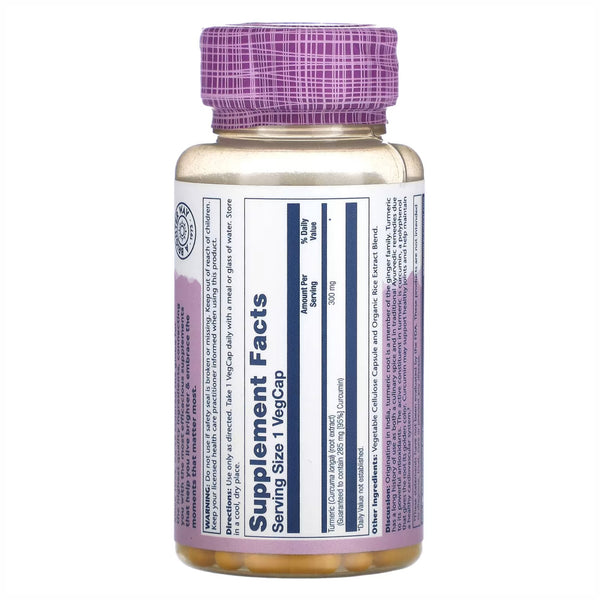 Solaray, Turmeric, 600mg, 60 cps (20% de Descuento)