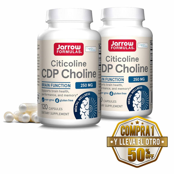 Jarrow, Citicoline CDP Chlorine, 250mg, 120 cps - Compra 1 lleva el otro al 50%  - 2 frascos por $103.49